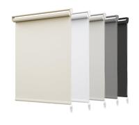 HOMEDEMO Store Enrouleur Occultant sans Perçage, 85 x 120 cm, Crème | Largeur du Tissu 85cm, polyester opaque isolant thermique, protection intimité, sécurité chaîne, fixation avec/sans perçage