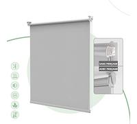 HOMEDEMO Store Enrouleur Occultant sans Perçage, 85 x 130 cm, Gris Clair | Largeur du Tissu 85cm, polyester opaque isolant thermique, protection intimité, sécurité chaîne, fixation avec/sans perçage