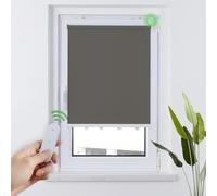 HOMEDEMO Store Occultant Électrique M100, 105 x 190 cm, Gris Foncé | Moteur & Télécommande, sans cordon, tissu 100% polyester, occultant thermique, montage avec/sans perçage, sécurité enfant