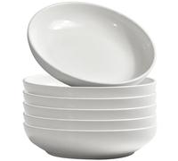 homEdge Lot de 6 bols à pâtes en porcelaine pour salade, soupe, spaghetti, pâtes, 887 ml, blanc
