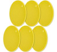 homEdge Lot de 6 dessous de plat en silicone, multi-usages, antidérapants, résistants à la chaleur, jaune