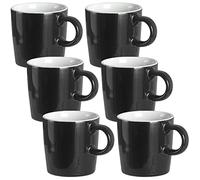 homEdge Lot de 6 mini tasses à expresso Procelain en céramique pour expresso, thé, 120 ml, noir
