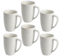 homEdge Lot de 6 tasses en porcelaine de 355 ml pour thé, latte, moka, chocolat chaud, blanc