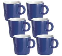 homEdge Tasse à expresso en porcelaine, 120 ml / 4 oz Demitasse pour Espresso, Thé - Lot de 6, Bleu marine (210CEC060223)
