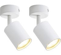 Homefire 2er Spot de Plafond LED Plafonnier Blanc Spot GU10 -330°Rotation vintage Couloir Lumière Salon Chambre Cuisine