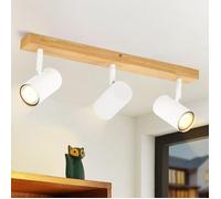 Homefire 3xGU10 Spot Plafonnier moderne- Bois et métal - Blanc - 41 x 16,5 x 5,5 cm - Applique murale orientable à 330°