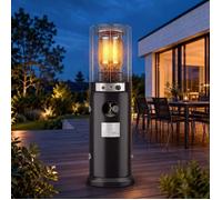 HOMEFIRE - Chauffage de Terrasse à Gaz 10 kW avec Roulettes Parasol Chauffant Extérieur pour Jardin et Terrasse