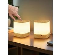 Homefire Lampe de chevet LED 2 EN 1 à intensité variable avec tactile : Lampe de table rechargeable par USB avec batterie 3600 mAh, lampe de chevet sans fil avec 3 températures de couleur et minuterie