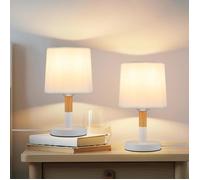 Homefire Lampe de chevet Set de 2 lampes de table Salon - en bois E27 Douille Bedside Lamp Chambre à coucher