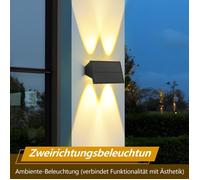 Homefire Lampes solaires pour mur extérieur - 2 appliques solaires murales extérieures lumière extérieure blanc chaud