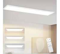 Homefire Plafonnier à panneau LED 120x30cm - plafonnier plat long panneau de plafond rectangulaire dimmable blanc 40W lampe lumière