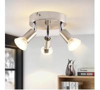 Homefire Plafonnier LED GU10 -3 Spots de Plafond Ronde Moderne Spots Plafond 350° pour Cuisines Couloir Chambre Salon sans Ampoule