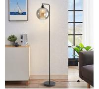 Homefire salon lampadaire chambre - E27 lampadaire gris design boule de verre cristal de verre