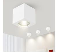 Homefire Spot en saillie blanc GU10 spot en saillie carré 40W plâtre petit plafonnier moderne