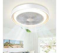 Homefire Ventilateur de plafond avec éclairage et télécommande - Plafonnier | LED à intensité variable, silencieux, moderne, bleu, 5 pales, idéal pour la chambre et le salon