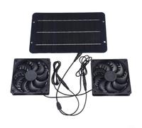 Homefurnishmall Ventilateur d'échappement solaire 12 V 10 W double moteur pour la circulation de l'air de la grange de poulet - Kit de panneau solaire avec couvercle en métal 12 cm