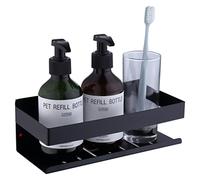 HomeHeng Étagère de Douche Auto-adhésif, Étagère Salle de Bain sans Perçage SUS304 Acier Inoxydable Adhésive Panier de Douche, Noir Mat 30CM,H91107-23MB