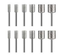 HOMEIDOL Lot de 12 forets diamantés compatibles avec Dremel pour pierres en pierre, bijoux, verre, céramique (4 mm, 5 mm, 6 mm, 8 mm, 10 mm, 12 mm)