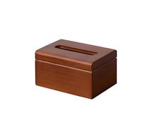 Homeily Housse de boîte à mouchoirs carrée en bois, boîte à mouchoirs moderne en forme de cube pour salle de bain, chambre, table à manger, bureau, cuisine (couleur noyer) (taille M)