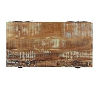 HOMELEN Table basse 115 x 60 x 40 cm en bois vieilli massif pour salon, salle à manger et soirées confortables en famille et amis