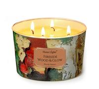 HomeLights Bougies parfumées à 4 mèches - Bougie en cire de soja 18oz, parfum longue durée, décoration industrielle chic et cadeaux de pendaison de crémaillère, Bois et éclat au coin du feu
