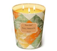 HomeLights Bougies parfumées | Grand pot 34 oz bougie de soja naturelle | 130 heures de longue durée avec 3 Wicks | Bohemian naturel pour la décoration de la maison Couronne d'automne