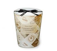 HomeLights Grande bougie en pot | Bougies parfumées longue durée à 1 mèche, 6.7oz, cire de soja naturelle pour une ambiance chaleureuse, cadeaux rustiques et modernes Pomme confite cannelle