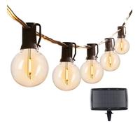 Homèlle Guirlande lumineuse solaire - 25 LED - 7,5 mètres - Blanc chaud - Eclairage de jardin - Lampe extérieur - Transparent