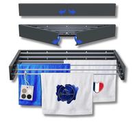 Homellence - Étendoir à Linge Mural Rabattable Extérieur et Intérieur 2026 | Séchoir à Linge Mural Rétractable - Étendoir Linge Intérieur Pliable - Longueur de Séchage de 6 Mètres (100 cm, Anthracite)