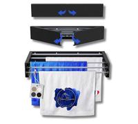 Homellence - Étendoir à Linge Mural Rabattable Extérieur et Intérieur 2026 | Séchoir à Linge Mural Rétractable - Étendoir Linge Intérieur Pliable - Longueur de Séchage de 3,50 Mètres (70 cm, Noir)