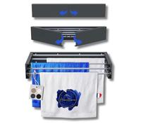 Homellence - Étendoir à Linge Mural Rabattable Extérieur et Intérieur 2026 | Séchoir à Linge Mural Rétractable - Étendoir Linge Pliable - Longueur de Séchage de 3,50 Mètres (70 cm, Anthracite)