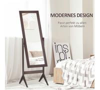 Homem miroir de plancher miroir pleine longueur miroir de maquillage avec pieds convexes facile à entretenir MDF ca