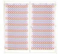 Homemaison Cercles Colorés Paire de Vitrages Rayures, Polyester, Parme, 90x60 cm