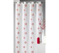 HomeMaison.COM HM69806935 Rideau Fantaisie Tissé Brodé Rond Polyester Blanc/Rouge 140 x 240 cm