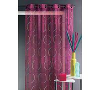 HomeMaison.COM HM69807210 Rideau Organza Brodé Polyester Noir 140 x 240 cm