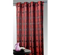 HomeMaison.COM HM69851341 Rideau Ameublement Jacquard Pois Polyester Taupe 140 x 260 cm