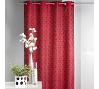 HomeMaison.COM HM69851425 Rideau Ameublement Shantung Doublé Fantaisie Polyester Rouge 130 x 250 cm