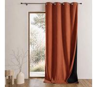HomeMaison.COM Rideau Isolant - Rideau Thermique - Rideau Occultant - Rideau Terracotta - Rideau 140X180, Teracotta