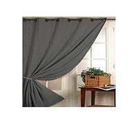 HomeMaison HM6913355 Rideau Occultant Ignifugé M1 Polyester Gris 140 x 260 cm