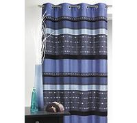 HomeMaison HM69991985 Rideau en Jacquard à Rayures Horizontales Graphiques Prune 140 x 260 cm