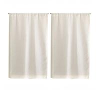 Homemaison - Paire De Petits Rideaux Unis En Etamine Beige 55x90 Cm