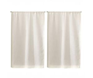 Homemaison - Paire De Petits Rideaux Unis En Etamine Beige 55x90 Cm