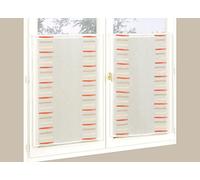 Homemaison Paire de Petits Vitrages en Etamine, Polyester, Terracotta, 120x60 cm