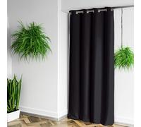 Homemaison Rideau 100% Occultant Ignifugé M1 Polyester, Noir, 260x240 cm