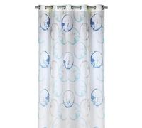 Homemaison - Voilage Tamisant Au Style Artistique avec Cercles Colorés - 100% Polyester - 8 Œillets Ronds Argent - Rideaux pour Fenêtre Salon Chambre - 135 x 250 cm - Bleu