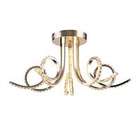 Homemania 80167-02-C05-FG Laveda Plafonnier Or Métal Cristal 64 x 64 x 34 cm
