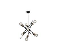 Homemania Ensemble de Bols à Sucre Paillettes - Lustre - Lustre de Plafond - Noir, Or en Métal, 55 X 55 X 106cm, 6 X E27, Max 40W