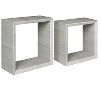 Homemania Étagère Ginevra Décoration Murale - Salon, Chambre, Bureau - MDF, Chêne Gris 35 X 35 X 15,5/30 X 30 X 15,5