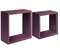 Homemania Étagère Ginevra Décoration Murale - Salon, Chambre, Bureau - MDF, Violet 35 X 35 X 15,5/30 X 30 X 15,5