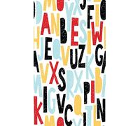 Homemania EXFAB120-60X100CM Tapis imprimé Letters 1 pour Salon, Chambre, Chambre à Coucher, Chambre à Coucher, Impression Moderne, Multicolore, Polyester, Coton, 60 x 100 cm